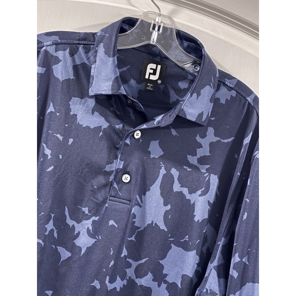 FOOTJOY Men’s Medium Performance Polo Shirt Blue Camo Fast‎ Shipping! MED